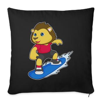Löwe Snowboarder Snowboard - Sofa pillowcase 17,3'' x 17,3'' (45 x 45 cm) - black - Front