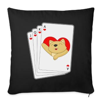 Cat Poker Poker Cards - Sofa pillowcase 17,3'' x 17,3'' (45 x 45 cm) - black - Front