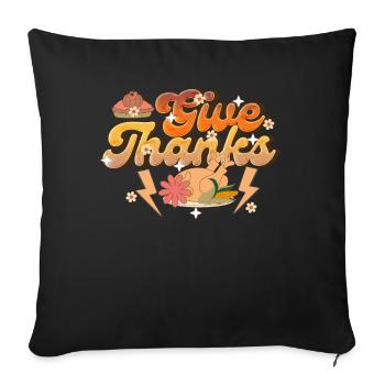 Thankful Give Thanks - Retro Thanksgiving Women - Sofa pillowcase 17,3'' x 17,3'' (45 x 45 cm) - black - Front