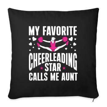 Cheerleader Cheerleading Cheer Aunty - Sofa pillowcase 17,3'' x 17,3'' (45 x 45 cm) - black - Front