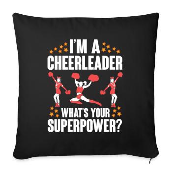 Cheerleader Cheerleading Cheer - Sofakissenbezug 45 x 45 cm - Schwarz - Vorne