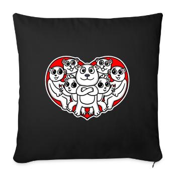 Heart Bear Love Romantic - Sofa pillowcase 17,3'' x 17,3'' (45 x 45 cm) - black - Front