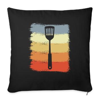 Vintage Wooden Spoon - Sofa pillowcase 17,3'' x 17,3'' (45 x 45 cm) - black - Front