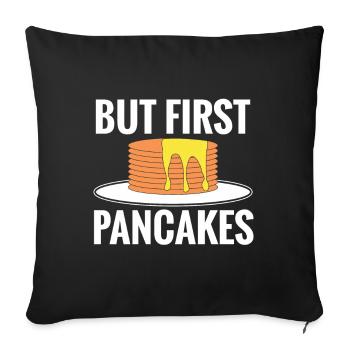 Crêpe disant crêpes de petit-déjeuner - Housse de coussin décorative 45 x 45 cm - noir - Devant
