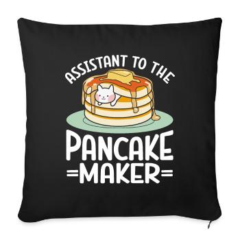 Crêpe disant crêpes de petit-déjeuner - Housse de coussin décorative 45 x 45 cm - noir - Devant