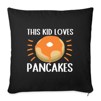 Crêpe disant crêpes de petit-déjeuner - Housse de coussin décorative 45 x 45 cm - noir - Devant