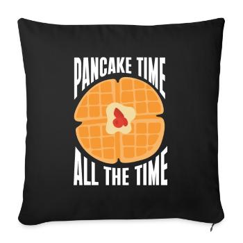 Crêpe disant crêpes de petit-déjeuner - Housse de coussin décorative 45 x 45 cm - noir - Devant