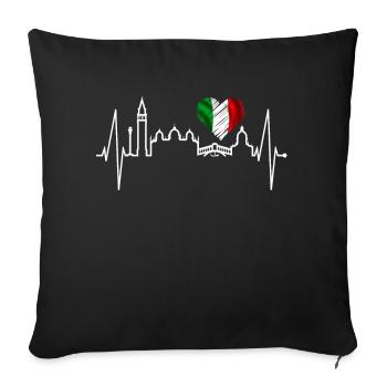 Venice Skyline Heartbeat Italy I Love Venezia - Sofa pillowcase 17,3'' x 17,3'' (45 x 45 cm) - black - Front