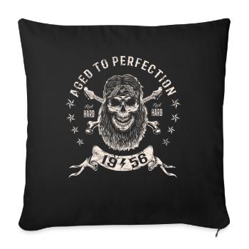 1956 Birthday Aged to perfection Rock Hard - Sofa pillowcase 17,3'' x 17,3'' (45 x 45 cm) - black - Front