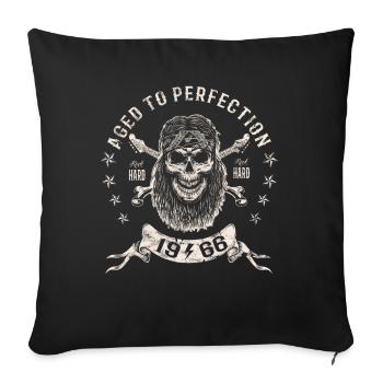 1966 Birthday Aged to perfection Rock Hard - Sofa pillowcase 17,3'' x 17,3'' (45 x 45 cm) - black - Front