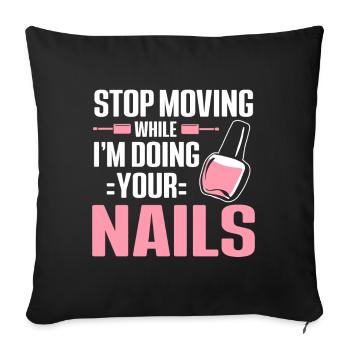 Nail Technician Nail Salon Nail Tech - Sofa pillowcase 17,3'' x 17,3'' (45 x 45 cm) - black - Front