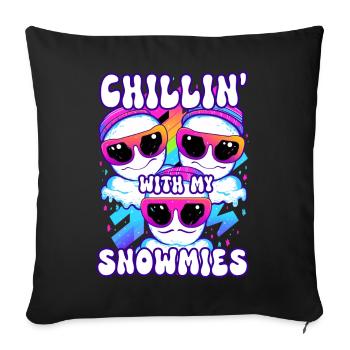 Chillin With My Snowmies Groovey Snowman - Sofa pillowcase 17,3'' x 17,3'' (45 x 45 cm) - black - Front