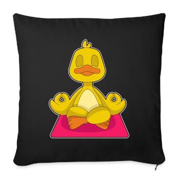 Ente Yoga Fitness Meditation - Sofakissenbezug 45 x 45 cm - Schwarz - Vorne