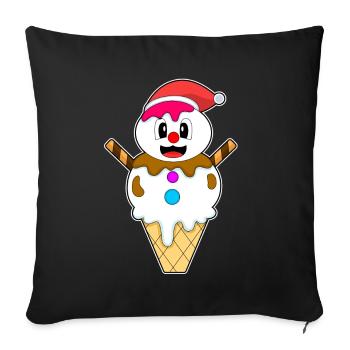 Schneemann Weihnachten Waffeleis - Sofa pillowcase 17,3'' x 17,3'' (45 x 45 cm) - black - Front