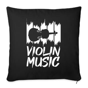Funny violin music - Sofa pillowcase 17,3'' x 17,3'' (45 x 45 cm) - black - Front