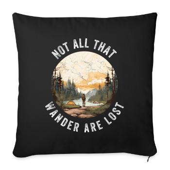 Nicht alle, die umherirren, sind verloren - Sofakissenbezug 45 x 45 cm - Schwarz - Vorne