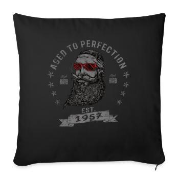 1957 Birthday Aged to perfection Old Man - Sofa pillowcase 17,3'' x 17,3'' (45 x 45 cm) - black - Front