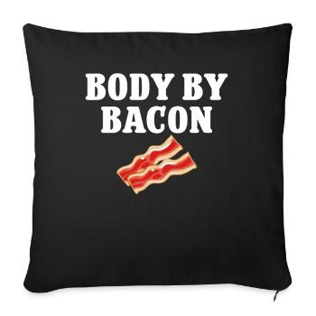 Bacon Food Pork Bacon - Sofa pillowcase 17,3'' x 17,3'' (45 x 45 cm) - black - Front