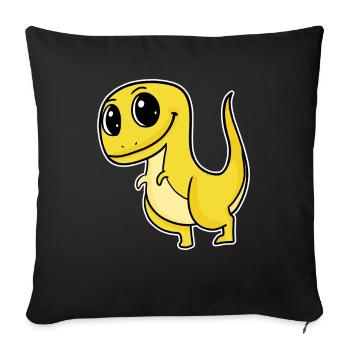 Dinosaur Motif - Sofa pillowcase 17,3'' x 17,3'' (45 x 45 cm) - black - Front