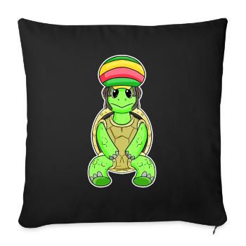 Tortue Rasta - Housse de coussin décorative 45 x 45 cm - noir - Devant