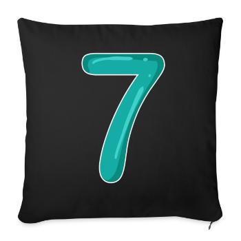 7 - Seven - Sofa pillowcase 17,3'' x 17,3'' (45 x 45 cm) - black - Front