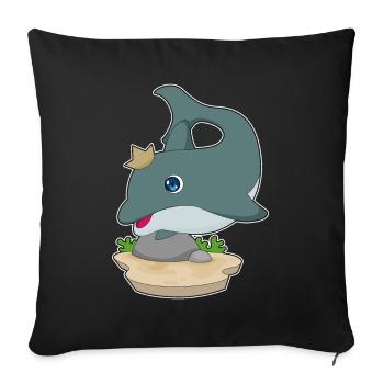 Dolphin Crown - Sofa pillowcase 17,3'' x 17,3'' (45 x 45 cm) - black - Front