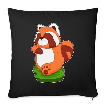 Panda roux Jogger Jogging Sport - Housse de coussin décorative 45 x 45 cm - noir - Devant
