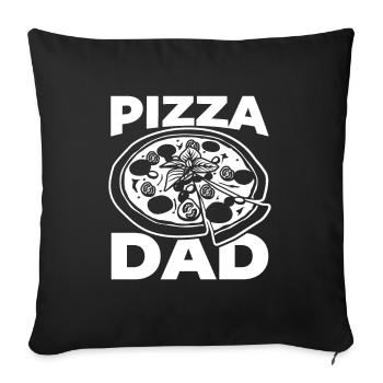 Pizza Dad - Sofa pillowcase 17,3'' x 17,3'' (45 x 45 cm) - black - Front