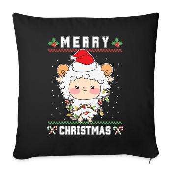 Merry Christmas Sweet Santa Sheep Ugly Christmas - Sofa pillowcase 17,3'' x 17,3'' (45 x 45 cm) - black - Front