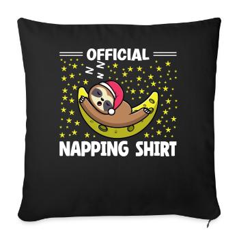 amant paresseux endormi pingouin mignon sieste - Housse de coussin décorative 45 x 45 cm - noir - Devant