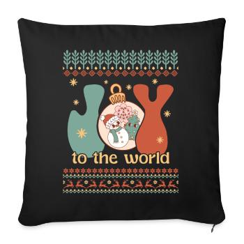 Joy To The World - Santa Holidays Ugly Christmas - Sofa pillowcase 17,3'' x 17,3'' (45 x 45 cm) - black - Front