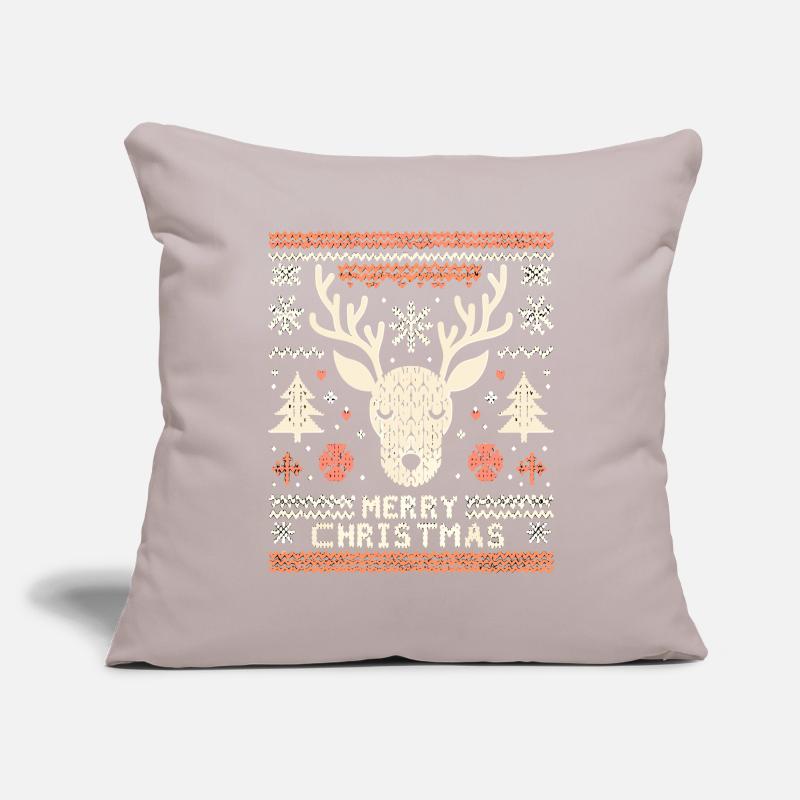 Pull de Noël moche renne Housse de coussin décorative 45 x 45 cm