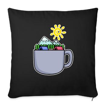 Café Mountain Mountains Summit - Housse de coussin décorative 45 x 45 cm - noir - Devant