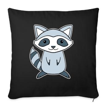 Raton laveur - Housse de coussin décorative 45 x 45 cm - noir - Devant
