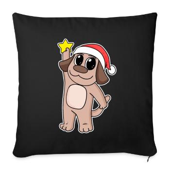 Dog Christmas - Sofa pillowcase 17,3'' x 17,3'' (45 x 45 cm) - black - Front