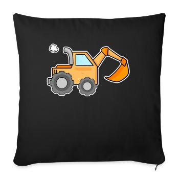 Bagger Baustelle schwere Maschinen Geschenk - Sofakissenbezug 45 x 45 cm - Schwarz - Vorne