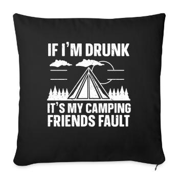 Camping Cadeau Campfire Nature Camper - Housse de coussin décorative 45 x 45 cm - noir - Devant