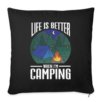 Camping Cadeau Campfire Nature Camper - Housse de coussin décorative 45 x 45 cm - noir - Devant