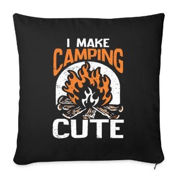 Camping Cadeau Campfire Nature Camper - Housse de coussin décorative 45 x 45 cm - noir - Devant