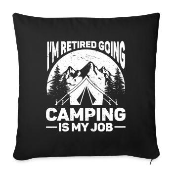 Camping Cadeau Campfire Nature Camper - Housse de coussin décorative 45 x 45 cm - noir - Devant