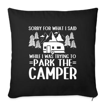 Camping Cadeau Campfire Nature Camper - Housse de coussin décorative 45 x 45 cm - noir - Devant