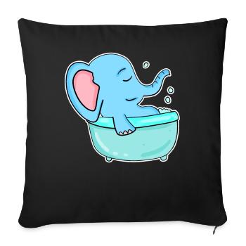 Baignoire Elephant - Housse de coussin décorative 45 x 45 cm - noir - Devant