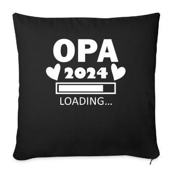Opa 2024 - Opa werden - Opa Geschenk - Sofakissenbezug 45 x 45 cm - Schwarz - Vorne