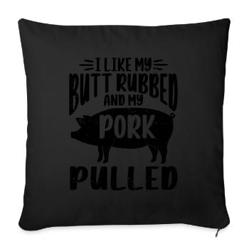 BBQ Pulled Pork Schwein Grill - Sofakissenbezug 45 x 45 cm - Schwarz - Vorne