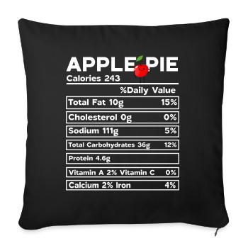 Funny Apple Pie for Family Thanksgiving Nutrition - Sofa pillowcase 17,3'' x 17,3'' (45 x 45 cm) - black - Front