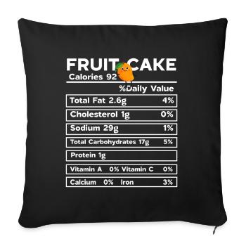 Gâteau aux fruits drôle pour la nutrition de Thanksgiving en famille - Housse de coussin décorative 45 x 45 cm - noir - Devant