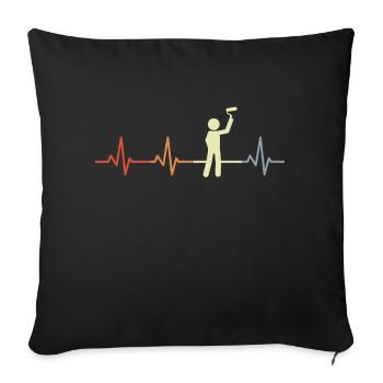 Master painter heart palpitations - Sofa pillowcase 17,3'' x 17,3'' (45 x 45 cm) - black - Front