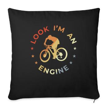 Cycling joke - Sofa pillowcase 17,3'' x 17,3'' (45 x 45 cm) - black - Front