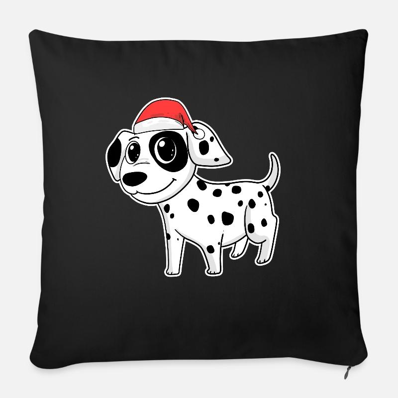 Dalmatiner Hund Tier Weihnachten - Sofakissenbezug 45 x 45 cm - Schwarz