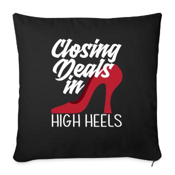 Real Estate Agent High Heels Lady Wife - Sofa pillowcase 17,3'' x 17,3'' (45 x 45 cm) - black - Front